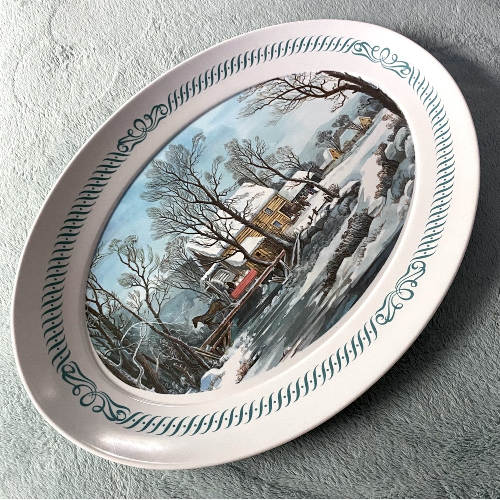 Vintage Brookpark Currier & Ives Platter